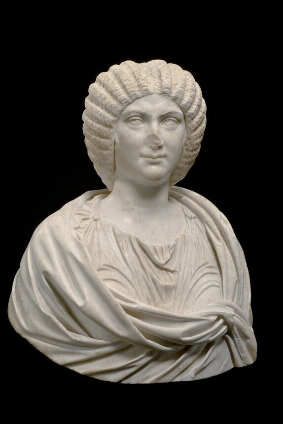 Portrait bust of Julia Domna, marble, c. 200–210 C.E. (Sidney and Lois Eskenazi Museum of Art, Indiana University).
