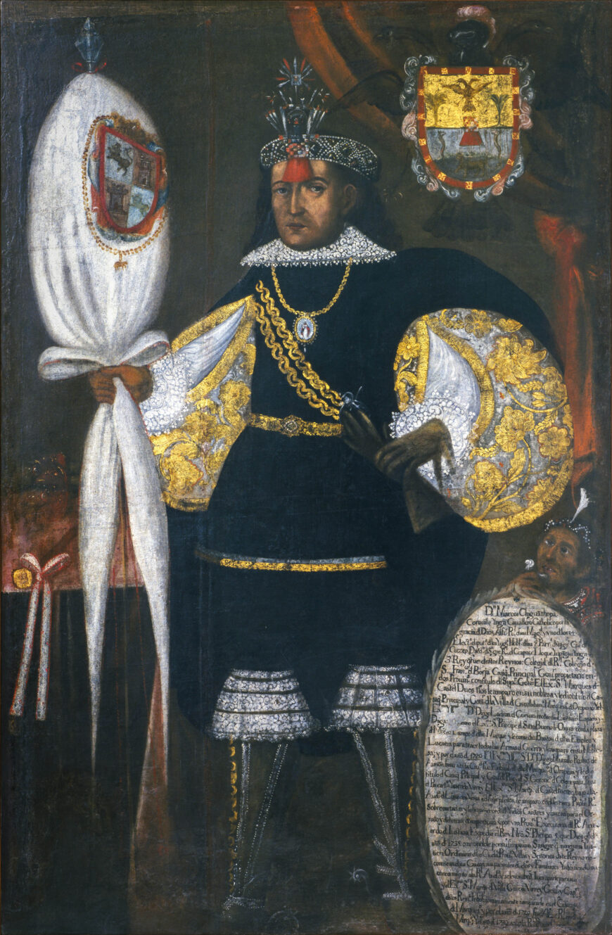 Portrait of Don Marcos Chiguan Topa, c. 1740–45, oil on canvas, 199 x 130 cm (Museo Inka, Cuzco)