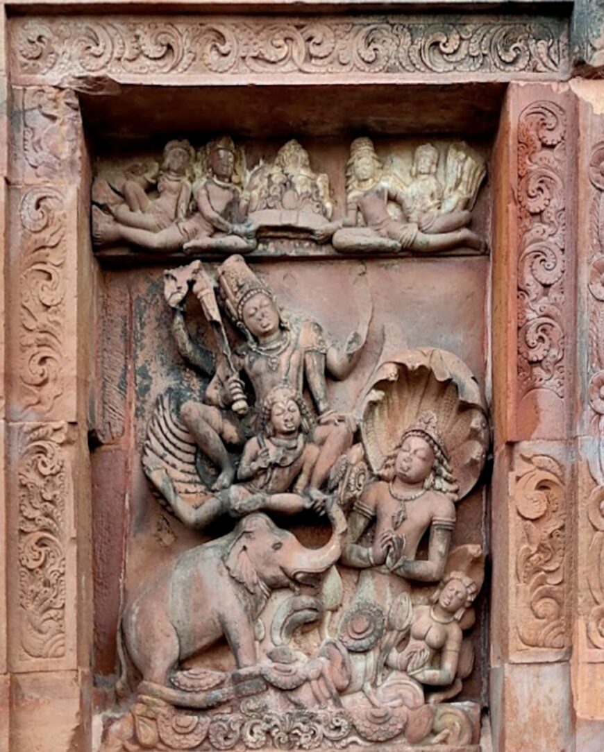 Relief depicting the Gajendramoksha scene, northern wall, Dashavatara Temple, Deogarh, India, 6th century