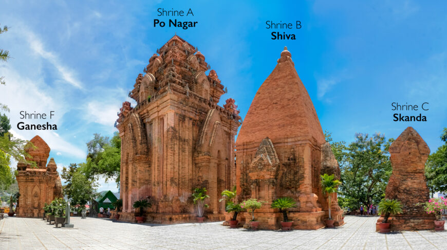 Diagram showing the four shrines at Po Nagar Temple, Nha Trang, Vietnam (photo: Makarenko Sasha, CC-BY-SA-3.0)