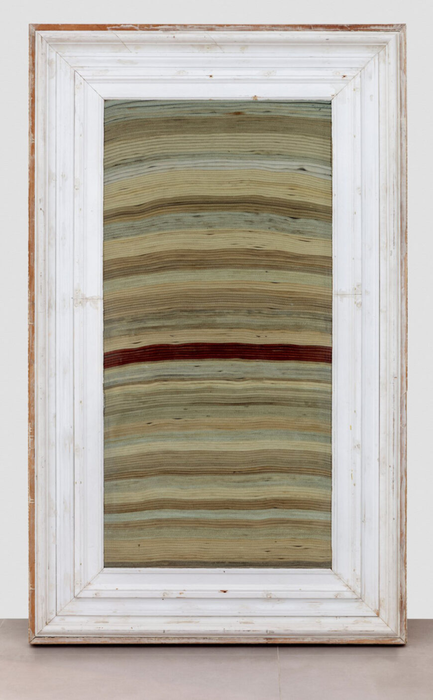 Theaster Gates, In The Event of a Race Riot, 2011, wood, hose, and glass, in artist's frame, 191.8 x 116.8 cm (private collection) © Theaster Gates