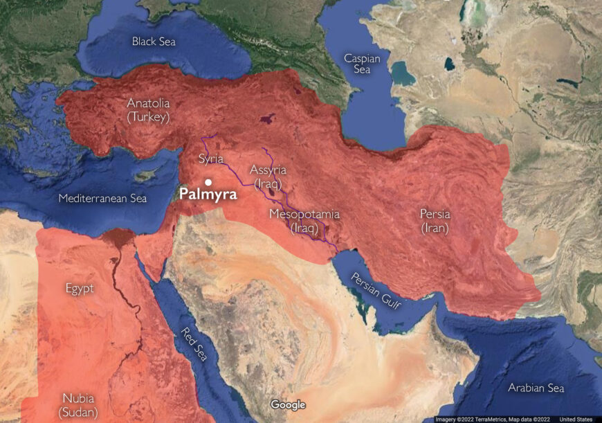 Location of Palmyra (underlying map © Google)