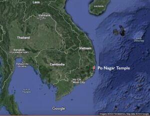 Map showing the location of Po Nagar Temple (underlying map © Google)