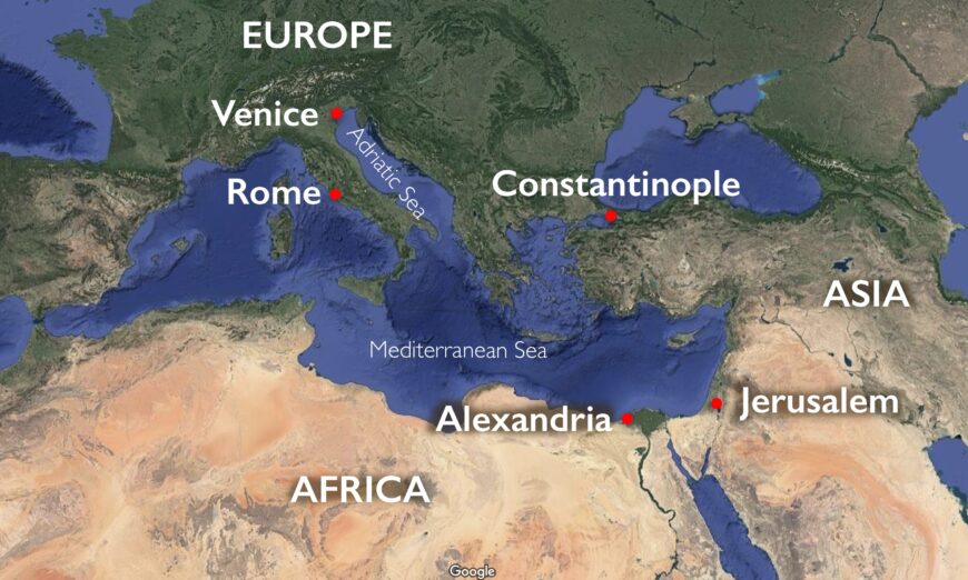 Map of the Mediterranean (underlying map © Google)