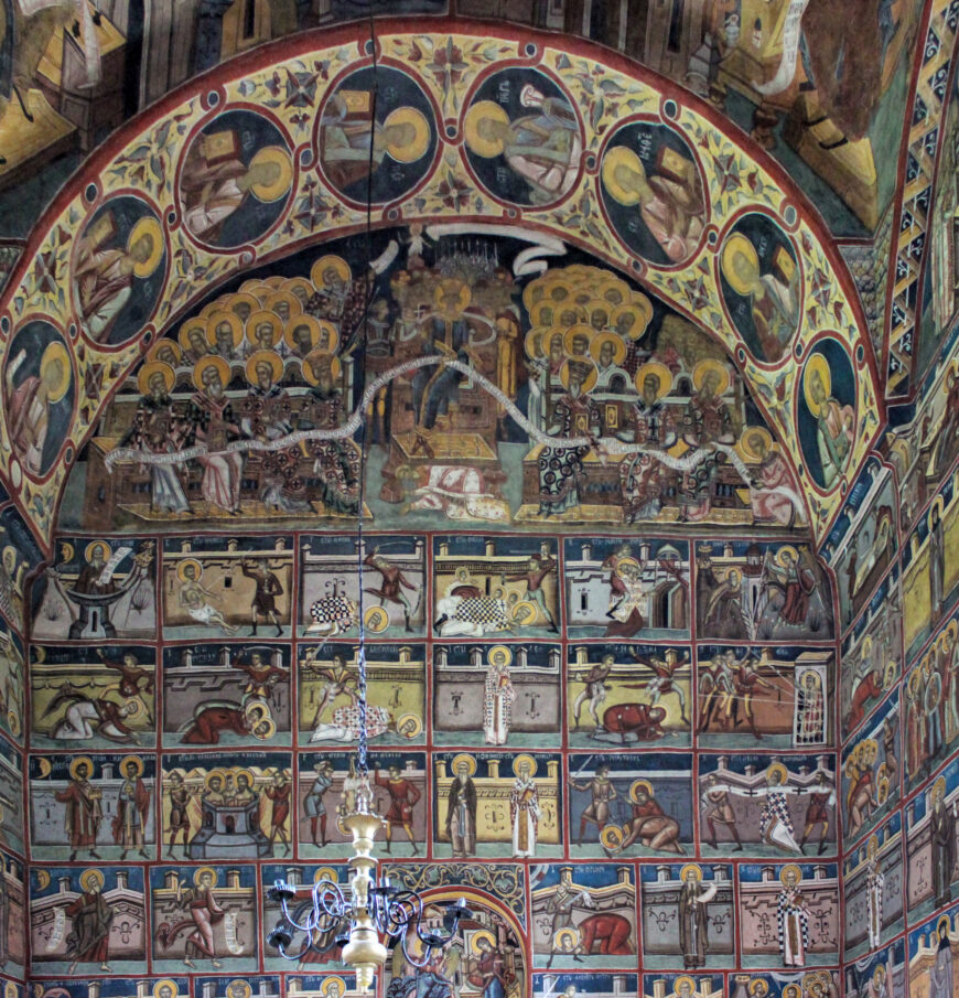 Interior view of the pronaos, church of the Annunciation, Moldovița Monastery, Moldavia, modern Romania, 1532–37 (photo: Alice Isabella Sullivan)