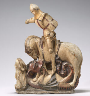 Saint George and the Dragon, c. 1370–1420, painted and gilded alabaster, 81.5 x 60.5 x 20.5 cm (National Gallery of Art, Washington D.C.)