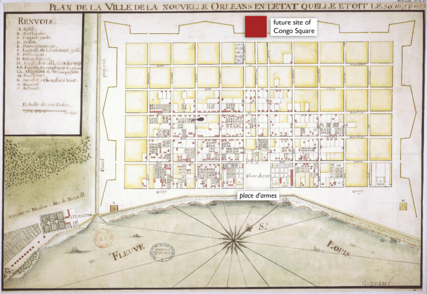 “Map of the City of New Orleans as it was on May 30, 1725,” 1725 (Library of Congress, Washington, D.C.)