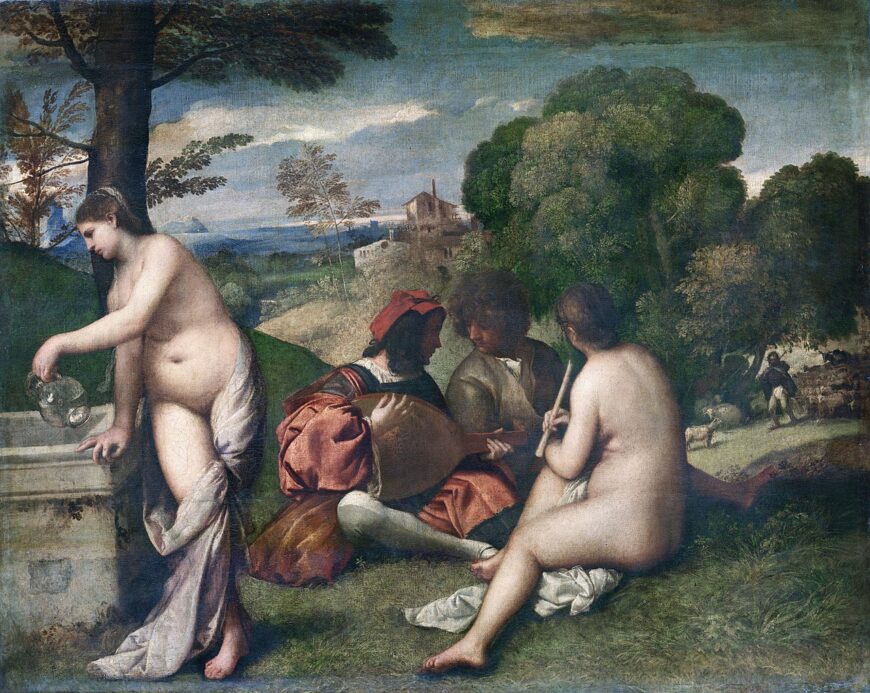 Titian, Pastoral Concert, c. 1509, 105 x 137 cm (Louvre)