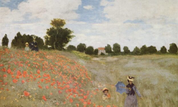 Claude Monet, Coquelicots, La promenade (Poppies), 1873, oil on canvas, 50 x 65 cm (Musée d'Orsay, Paris)