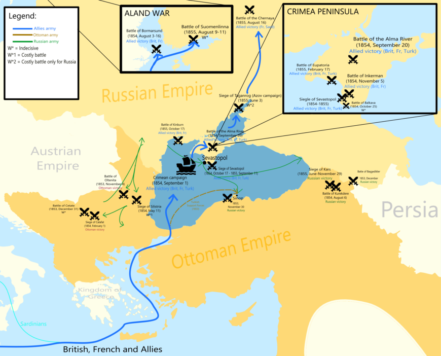 Map of Crimean War battles (Gabrielle Ziegler for Historymaps, CC BY-SA 4.0)