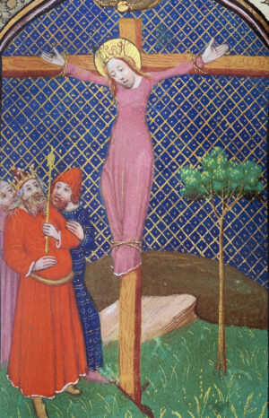 Saint Wilgefortis, Book of Hours, c. 1440 (The Morgan Library and Museum, MS W.3, folio 200 verso)