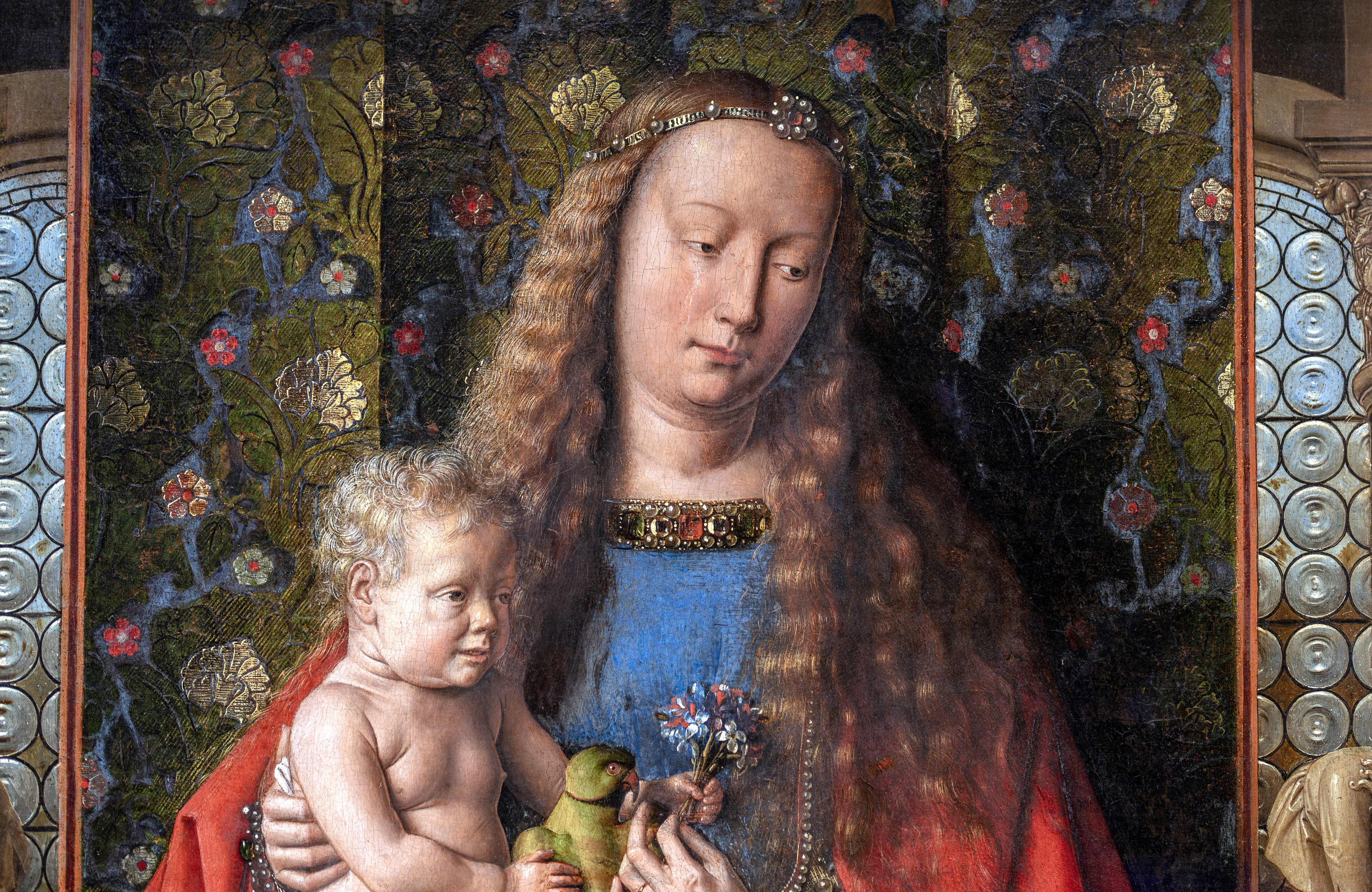 Jan van Eyck, The Virgin and Child with Canon Joris van der Paele, 1436, oil on panel, 148 x 184 cm (Groeningemuseum, Bruges)