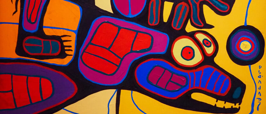 Norval Morrisseau, Bear Father, Bear Son, 1989, acrylic on canvas