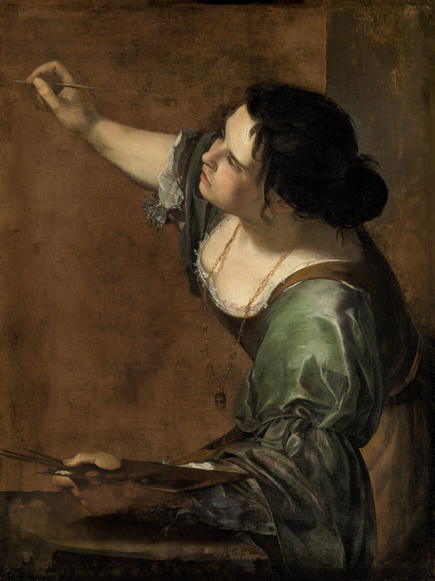 Artemisia Gentileschi, Self-Portrait as the Allegory of Painting (La Pittura), c. 1638–39, oil on canvas, 98.6 x 75.2 cm (Royal Collection Trust, London)