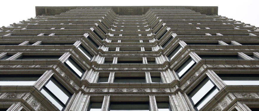 John Wellborn Root (basement and first floor) and Charles B. Atwood (upper floors) for Burnham and Root, Reliance Building (32 N. State, 1 W. Washington, Chicago), 1895 (photo: Steven Zucker, CC BY-NC-SA 2.0)