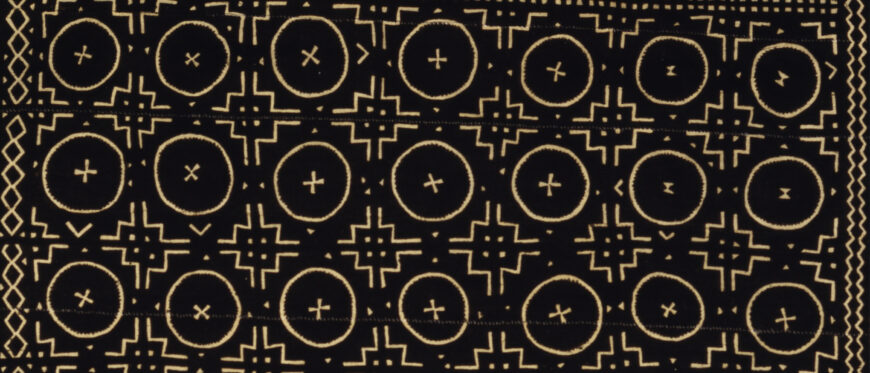 Guancho Diarra, woman’s wrapper, 1985, cotton, vegetal dye, Mali, 61 5/8 x 35 ½ inches (Newark Museum of Art)