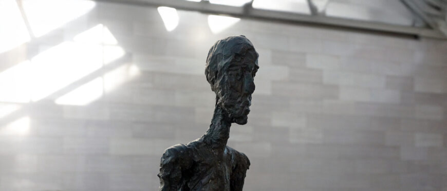 Alberto Giacometti, Walking Man II, 1960, bronze, 188.5 × 27.9 × 110.7 cm (National Gallery of Art)