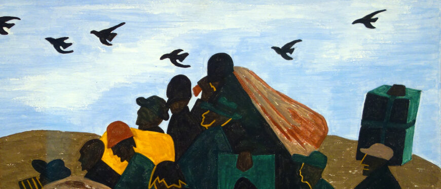 Jacob Lawrence, The Migration Series, 1940-41, 60 panels, tempera on hardboard (even numbers at The Museum of Modern Art, odd numbers at the Phillips Collection; photo: Steven Zucker, CC BY-NC-SA 2.0)
