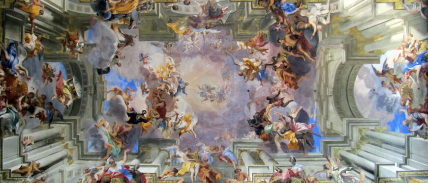 Andrea Pozzo, Glorification of Saint Ignatius, ceiling fresco, Rome, 1691–94 (Sant’Ignazio, Venice; photo: Steven Zucker, CC BY-NC-SA 2.0)