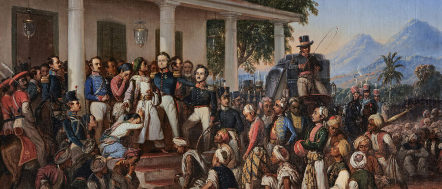 Raden Saleh Syarif Bustaman, Penangkapan Pangeran Diponegoro (The Arrest of Prince Diponegoro), 1857, oil on canvas, 112 x 179 cm (Palace Collection)