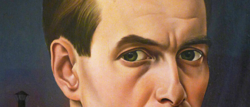 Christian Schad, Self-Portrait, 1927, oil on wood, 29 x 24-3/8 inches, 76 x 62 cm (Tate Modern, London; photo: Steven Zucker, CC BY-NC-SA 2.0)