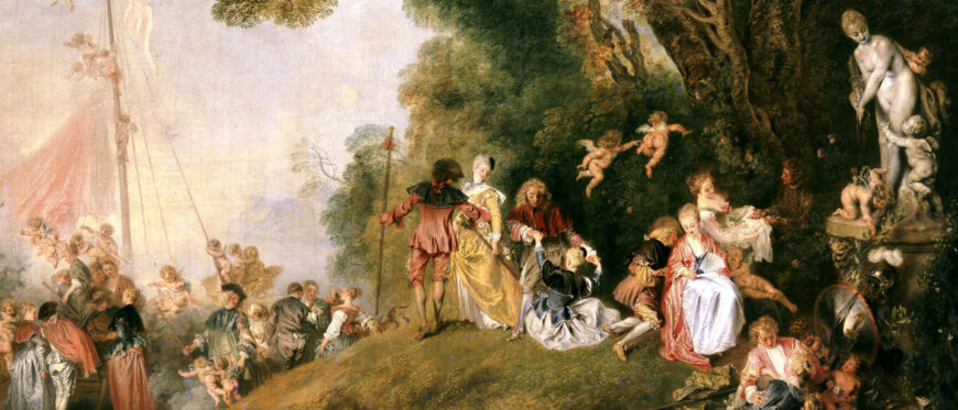 Antoine Watteau, Pilgrimage to Cythera, 1717, oil on canvas, 4′ 3″ x 6′ 4 1/2″ (Musée du Louvre, Paris)