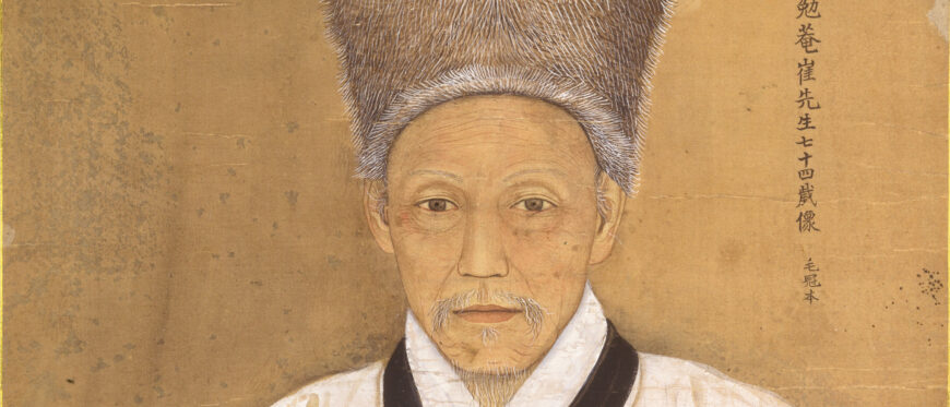 Detail, Chae Yongshin, Portrait of Choe Ikhyeon (“Fur Hat” Version), 1905, color on silk, 51.5 x 41.5 cm, Treasure 1510 (National Museum of Korea)