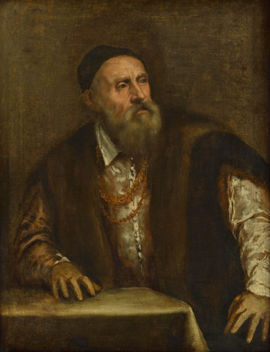 Titian, Self-portrait, c. 1550–55, oil on canvas, 100.1 x 77 cm (National Museums of Berlin, Gemäldegalerie)