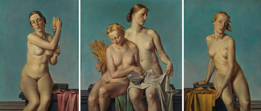 Adolf Ziegler, Adolf Ziegler, The Four Elements: Fire, Earth, and Water, Air, before 1937 (Modern Art Collection, Pinakothek der Moderne, Munich)