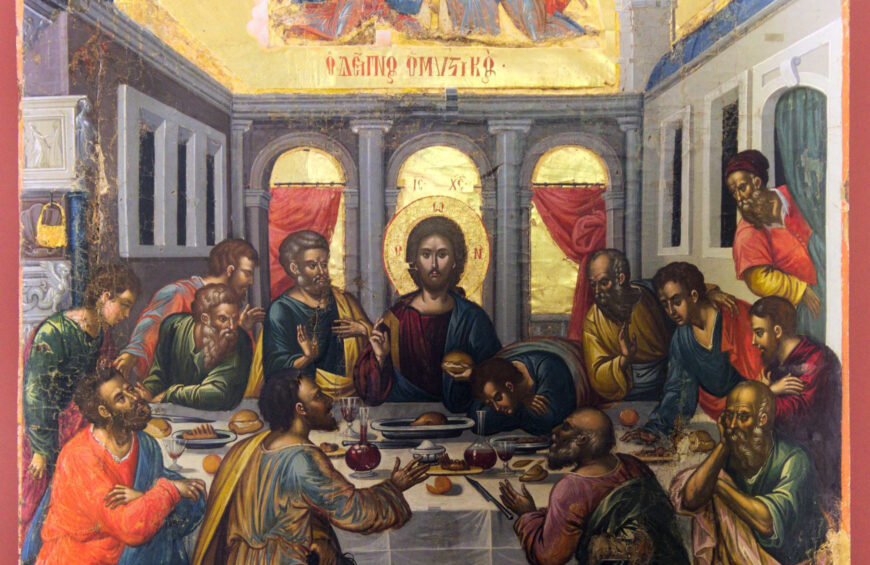 Michael Damaskinos, Last Supper, ca. 1585–91, St. Catherine's monastery, Herakleion, Crete (photo: C messier, CC BY-SA 4.0)