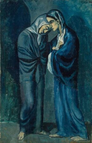 Pablo Picasso, Two Sisters (The Meeting), 1902, oil on canvas pasted on panel, 152 x 100 cm (The State Hermitage Museum, Moscow)