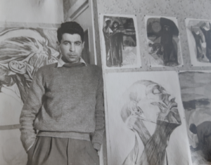 Mahmoud Sabri photographed at his Moscow home, c. 1961