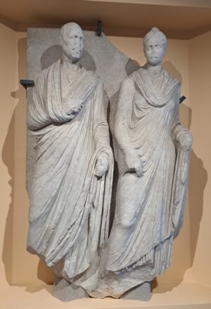 Plausibly Eurysaces and Atistia, found in excavations near the Tomb of Eurysaces (photo: Jamie Heath, CC BY-SA 2.0)