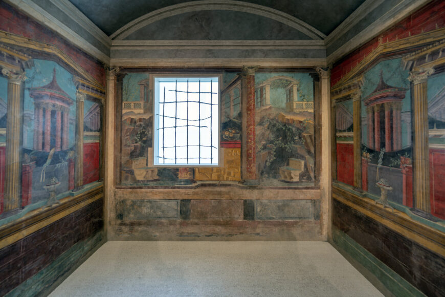 Room M, Villa of P. Fannius Synistor, Boscoreale, c. 50–40 B.C.E. (late Republican Rome), fresco, 265.4 x 334 x 583.9 cm (The Metropolitan Museum of Art, New York;  photo: Steven Zucker, CC BY-NC-SA 2.0)