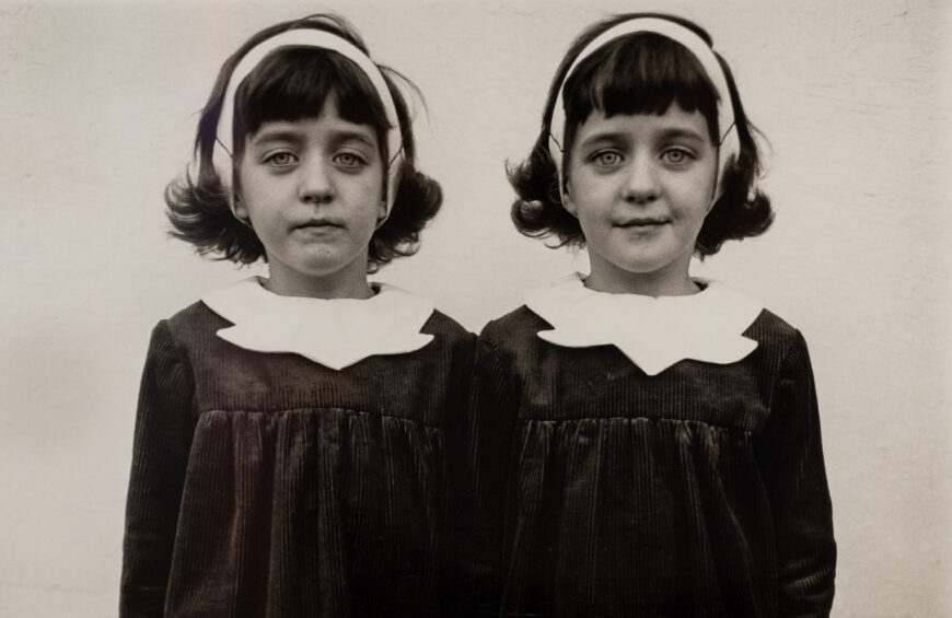 Diane Arbus, Identical Twins, Roselle, N.J. from A Box of Ten Photographs, 1970, printed 1973, gelatin silver print, 50 x 40 cm (Art Bridges, Bentonville) © Estate of Diane Arbus