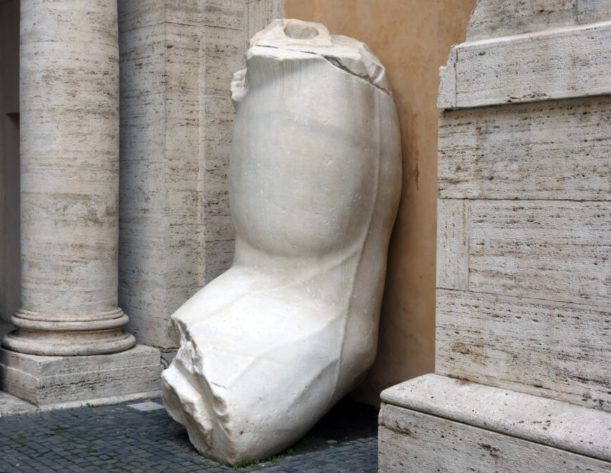 Arm, Colossus of Constantine, c. 312–15 C.E. (Palazzo dei Conservatori, Musei Capitolini, Rome)