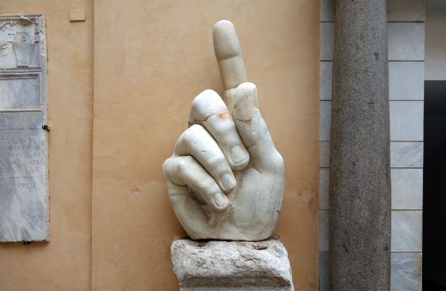 Right hand, Colossus of Constantine, c. 312–15 C.E. (Palazzo dei Conservatori, Musei Capitolini, Rome)