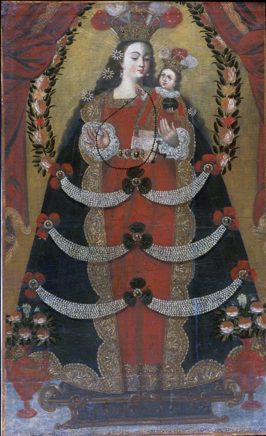 Unrecorded artist, Our Lady of Pomata, c. 1600–1800, oil on canvas, 154.9 x 94 cm (Hood Museum of Art, Dartmouth)