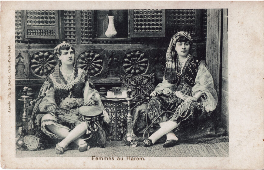 Fix & David, Postcard labeled as Femmes au Harem (The Harem Women), c. 1900, calotype (photo: public domain)