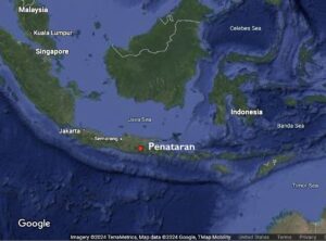 Map showing the location of Penataran (underlying map © Google)