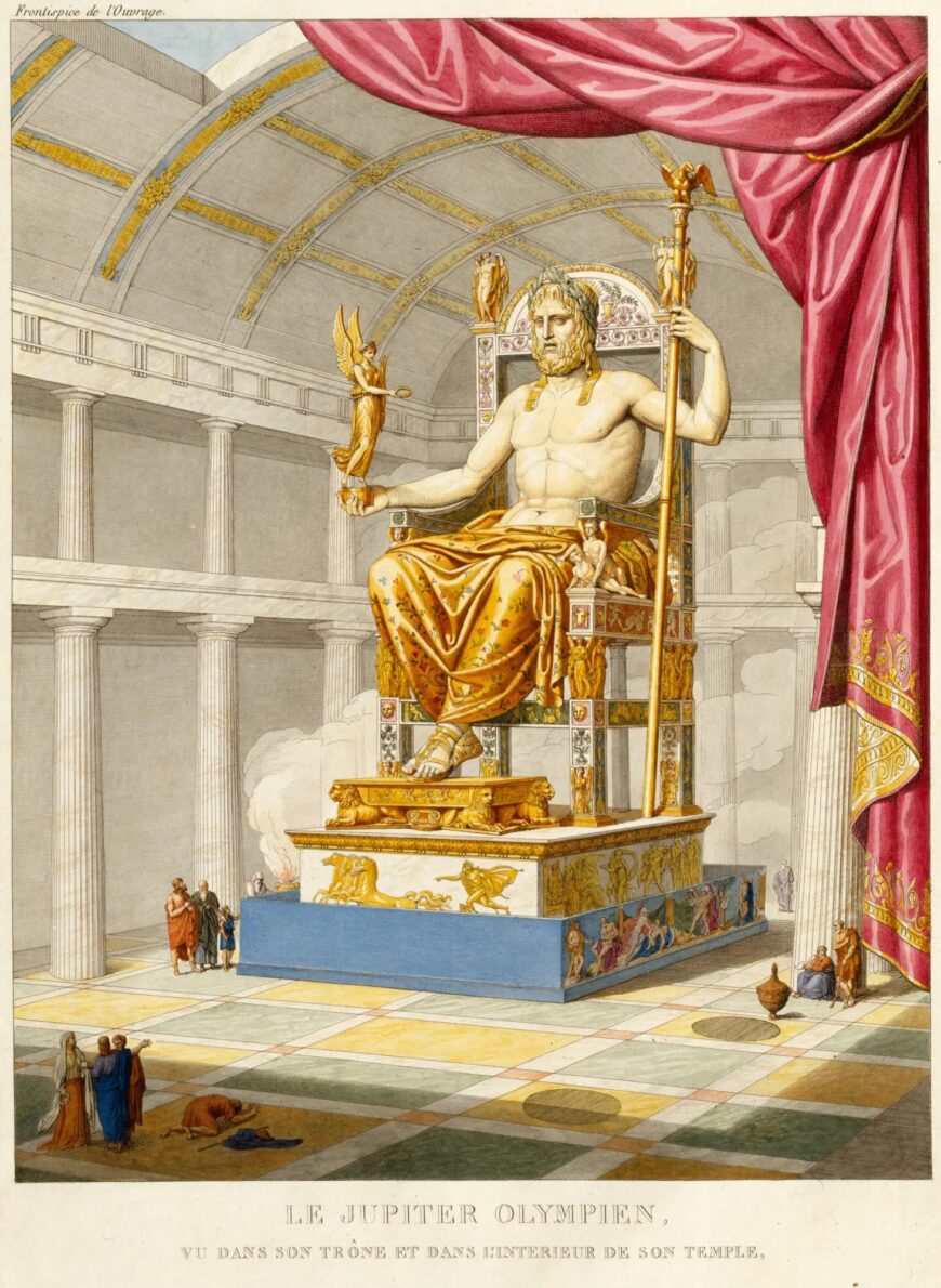 Reconstruction of Zeus at Olympia, frontispiece for A.-C. Quatremère de Quincy, Le Jupiter Olympien... (Royal Academy of Arts, London)