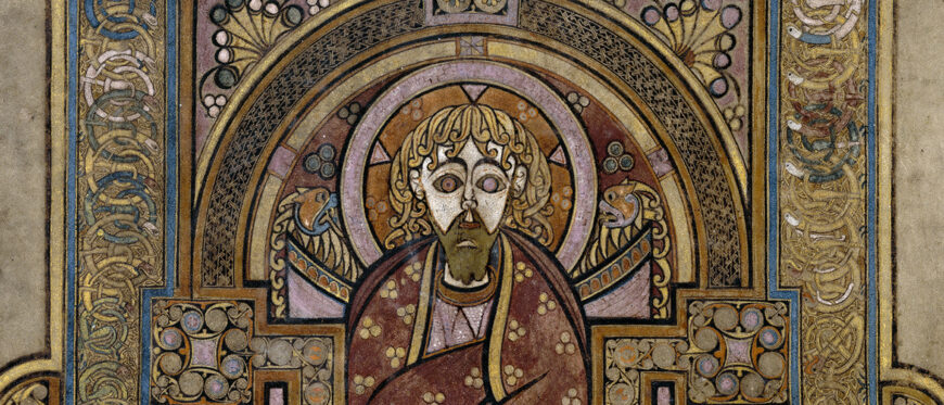 The Book of Kells, c. 800, 340 vellum folios, 33.0 x 25.5 cm each (edges trimmed and gilded in the 19th century), MS 58 (Trinity College Library, Dublin)