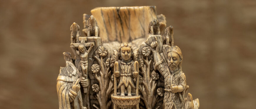 The Mount of the Good Shepherd, c. 1650 (Goa), ivory, 25.5 cm high (Victoria and Albert Museum, London)