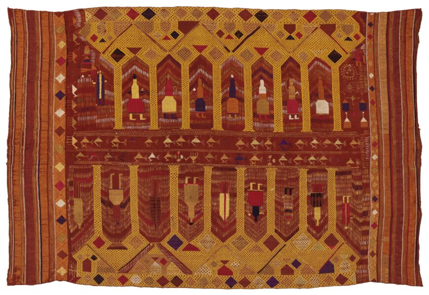 Darshan Dwar Phulkari, 20th century, cotton, floss silk, 208.5 x 134 cm (Museum of Art and Photography, Bengaluru)