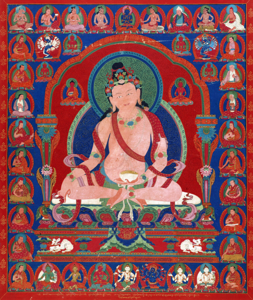 Thangka Depicting Mahasiddha Avadhutipa, c. 1600, distemper on cloth, 78.7 x 66 cm