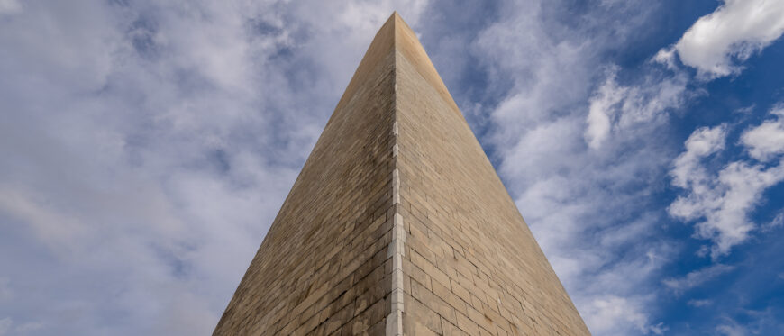 Robert Mills and Lietenant Colonel Thomas Lincoln Casey, Washington Monument, completed 1884, granite and marble, Washington, D. C