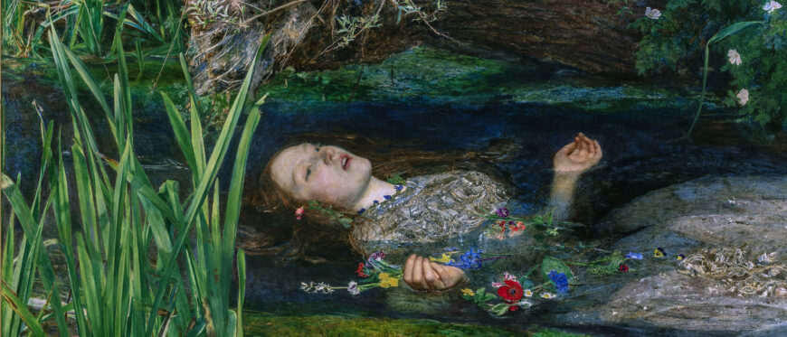John Everett Millais, Ophelia, 1851–52, oil on canvas, 76.2 x 111.8 cm (photo: Steven Zucker, CC BY-NC-SA 2.0; Tate Britain, London)