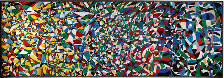 Fahrelnissa Zeid, Towards a Sky, 1953, oil on canvas, 593 x 201 cm (private collection; photo: Sotheby’s, 2017) © Fahrelnissa Zeid Estate