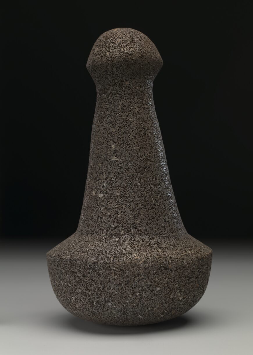William Kuamoʻo Helelani Kealoha Kapuni, Pōhaku Kuʻi ʻAi, c. 2000, carved vesicular basalt, 27 x 15 x 13.5 cm (National Museum of the American Indian, Smithsonian Institution, 29/9627; Gift of Victoria G. Kapuni in Memory of her Beloved Husband William K. Kapuni)