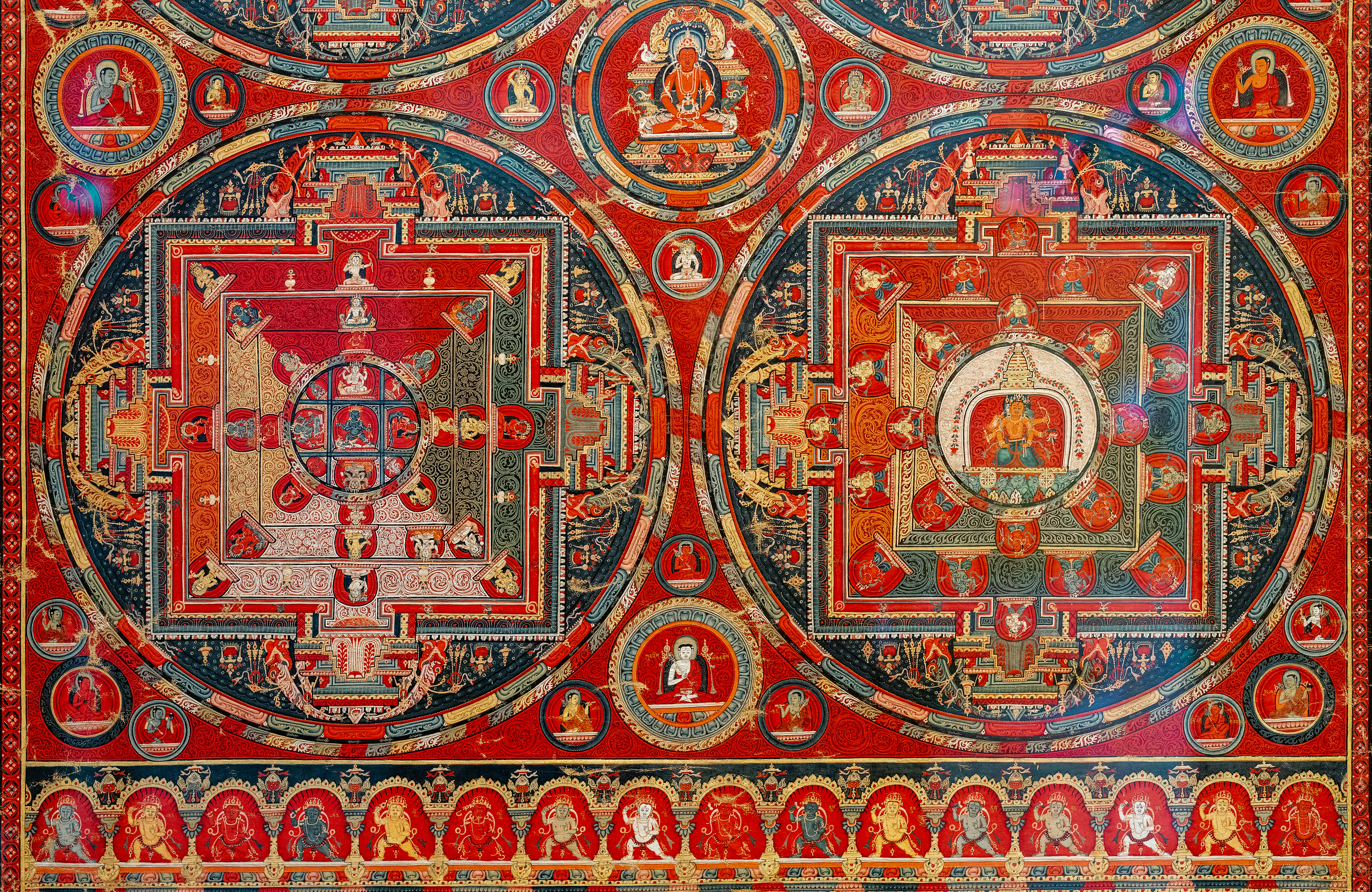 Wangguli and five additional Newar artists, <em>Four Mandalas of the Vajravali Cycle</em>